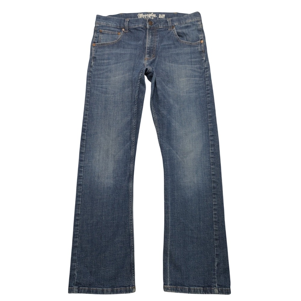 Wrangler Retro Slim Boot Jeans Mens 34x32 (33X30) Medium Wash 77MWZWP Bootcut